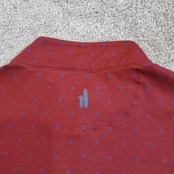 Johnnie O Shirt Mens Medium Red 1/4 Zip Golf Geometric Performance Maroon - Picture 3 of 11
